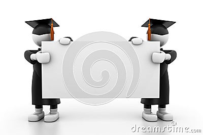 Graduation Students Holding a Blank board Stock Photo