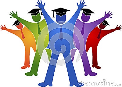 Graduation students Vector Illustration