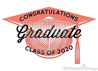 Graduation vector Class of 2020. Congrats grad Congratulations Graduate Vector Illustration