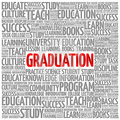 GRADUATION word cloud collage Stock Photo