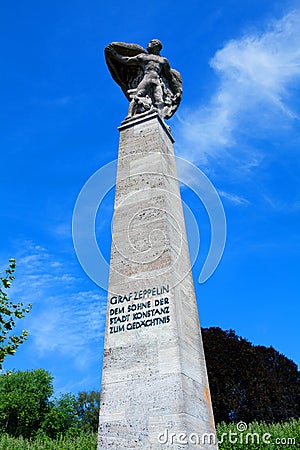 Graf Zeppelin Statue in Konstanz, Germany Stock Photo