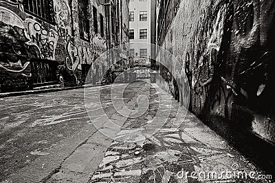 Graffiti Alley Editorial Stock Photo