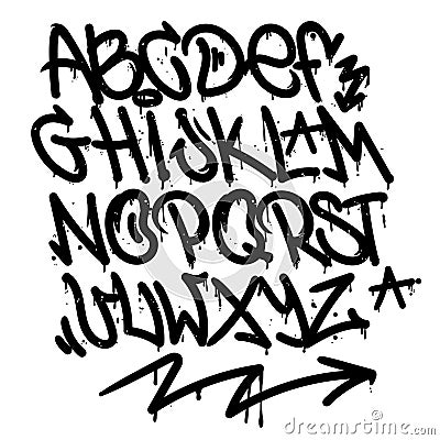 Graffiti alphabet Vector Illustration