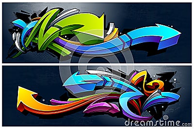 Graffiti Arrows Banners Vector Illustration