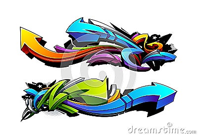 Graffiti arrows designs Vector Illustration