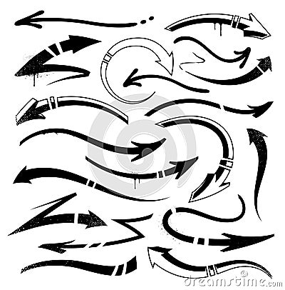 Graffiti Arrows Set Vector Illustration