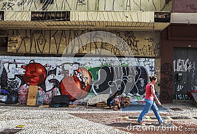 Graffiti Art in Sao Paulo, Brazil Editorial Stock Photo