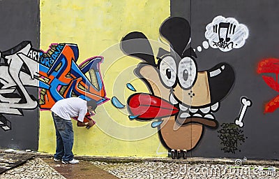 Graffiti Art in Sao Paulo, Brazil Editorial Stock Photo