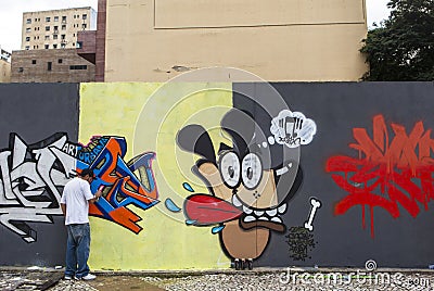 Graffiti Art in Sao Paulo, Brazil Editorial Stock Photo