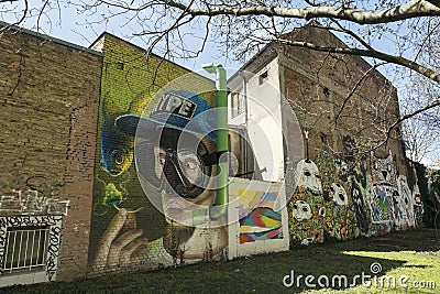 Graffiti art in Zagreb Croatian capital Editorial Stock Photo