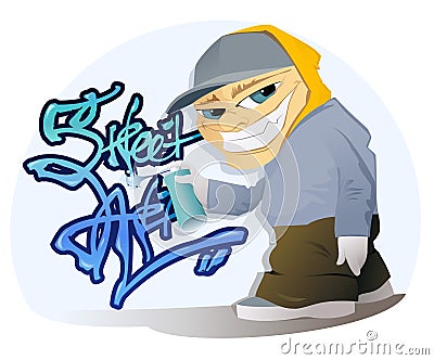 Graffiti Artist Vector Illustration