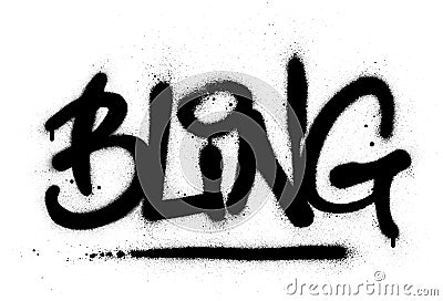 Graffiti bling word sprayed in black over white Vector Illustration