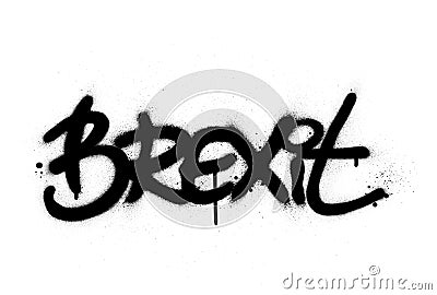 Graffiti brexit word sprayed in black over white Vector Illustration