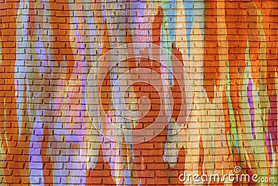 Graffiti brick wall, colorful painted background. Stock Photo