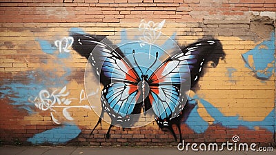 Love Butterfly Graffiti Hope Stock Photo