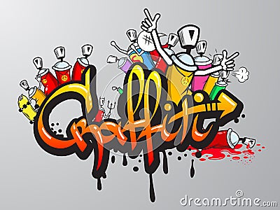 Graffiti characters print Vector Illustration