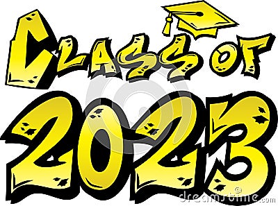 A2 Graffiti Class of 2023 yellow logo Stock Photo