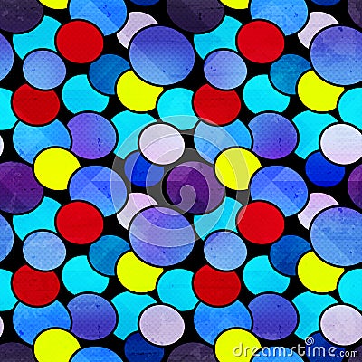 Graffiti colored small circles grunge texture seamless pattern Vector Illustration