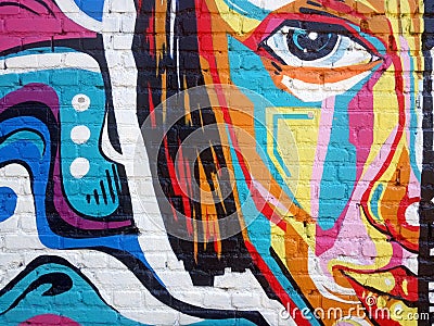 Graffiti, colored wall, Multi-colored abstract graffiti Editorial Stock Photo