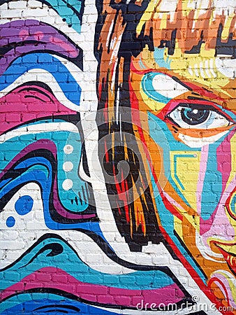 Graffiti, colored wall, Multi-colored abstract graffiti Editorial Stock Photo