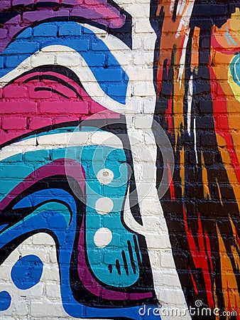 Graffiti, colored wall, Multi-colored abstract graffiti Editorial Stock Photo