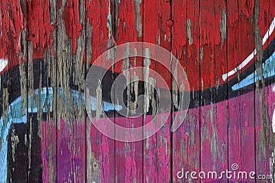 Graffiti covered wall Stock Photo