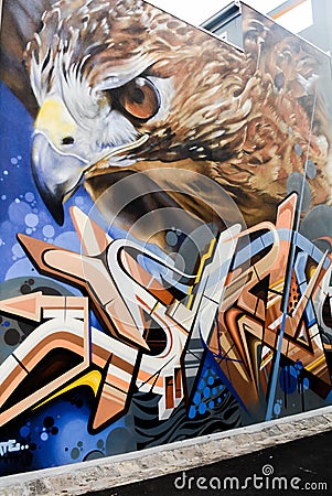 Graffiti hawk Editorial Stock Photo