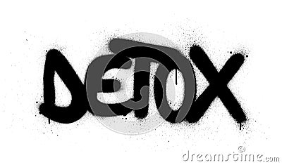Graffiti detox word sprayed in black over white Vector Illustration