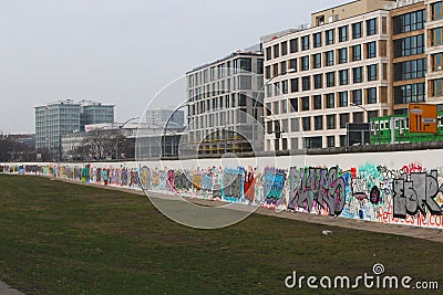 East side Berlin wall graffiti Editorial Stock Photo