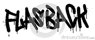 Graffiti Flashback word sprayed isolated on white background. Sprayed Amazing font graffiti. vector illustration Vector Illustration