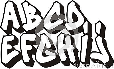 Graffiti font (part 1) Vector Illustration