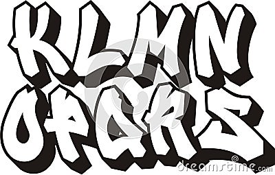 Graffiti font (part 2) Vector Illustration