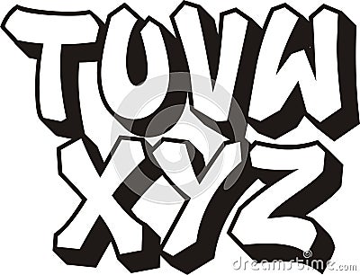 Graffiti font (part 3) Vector Illustration