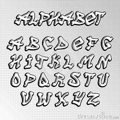 Graffiti font vector Vector Illustration