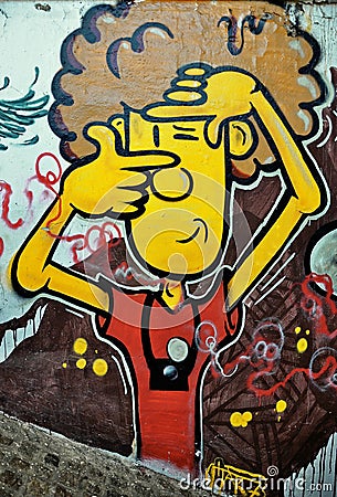 Graffiti funny face Editorial Stock Photo