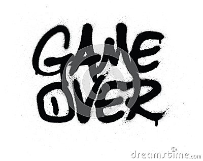 Graffiti game over text sprayed in black over white Vector Illustration