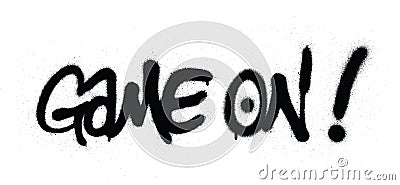 Graffiti game on text sprayed in black over white Vector Illustration