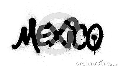 Graffiti Mexico word sprayed in black over white Vector Illustration