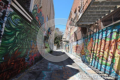 Graffiti in the Mission Editorial Stock Photo