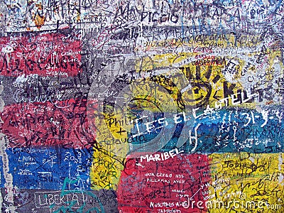 Graffiti on old Berlin Wall Editorial Stock Photo