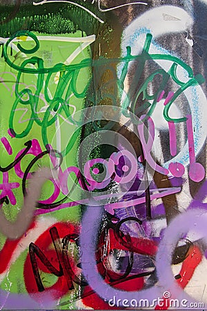 Graffiti painted or Overlay Editorial Stock Photo