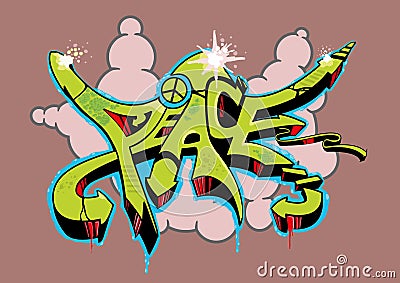 Graffiti Peace Vector Illustration