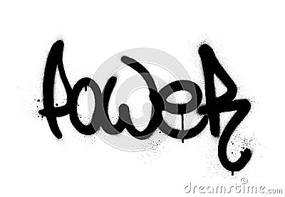 Graffiti power word sprayed in black over white Vector Illustration