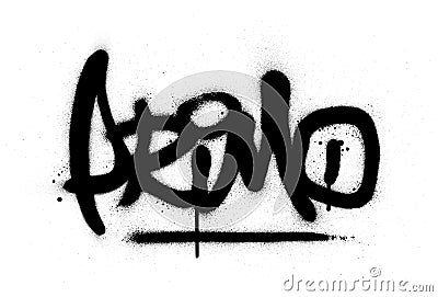 Graffiti primo word sprayed in black over white Vector Illustration