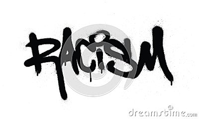 Graffiti racism word sprayed in black over white Vector Illustration