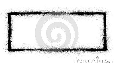 Graffiti rectangle frame sprayed in black over white Vector Illustration