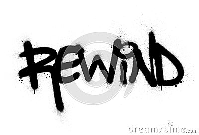 Graffiti rewind word sprayed in black over white Vector Illustration