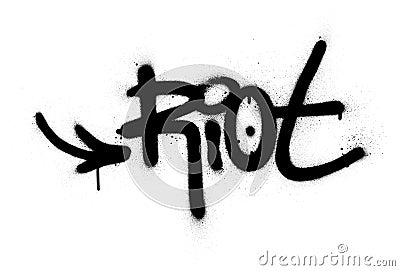 Graffiti riot word sprayed in black over white Vector Illustration