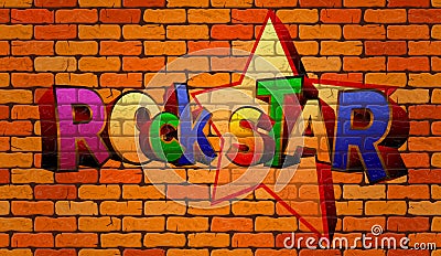 Graffiti rock star on the wall Vector Illustration