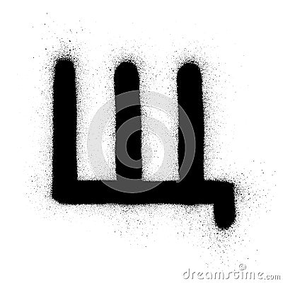 Graffiti Russian cyrillic Sc sound sprayed in black over white Vector Illustration